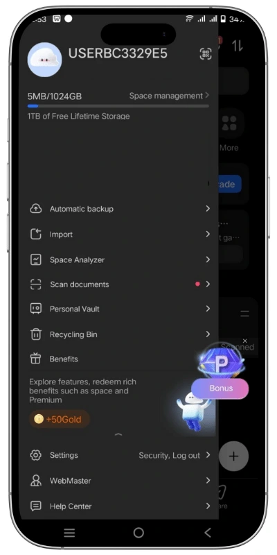 unlimited storage of apk